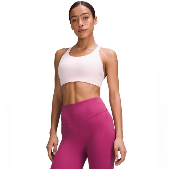 💓LULULEMON ENERGY HIGH SUPPORT SPORTS BRA STRAWBERRY MILKSHAKE PINK 38 DD💓 - Picture 1 of 12